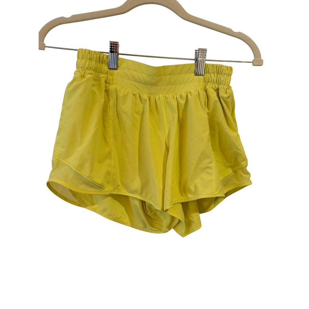 Lululemon Hotty Hot High-Rise Lined Shorts 4 inch Yellow Size 6 LW7AVGT